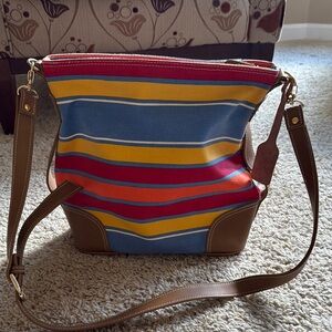 Vintage Liz Claiborne Striped Multicolor Shoulder Bag